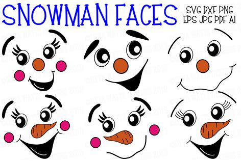 Printable Snowman Faces for Kids Winter Fun