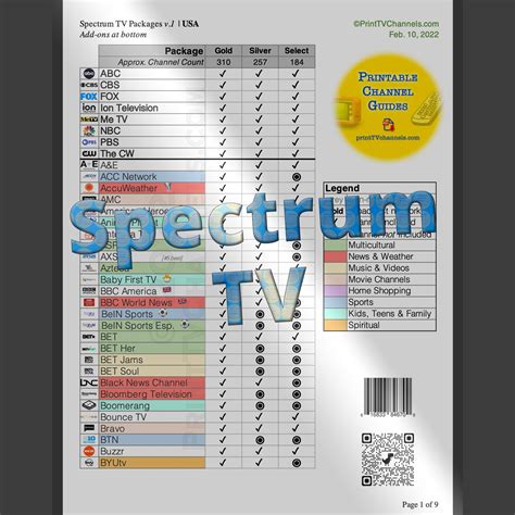 Spectrum Channel Guide Printable Version Now Available