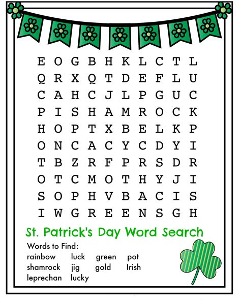 Printable St Patricks Day Printable Word Searches