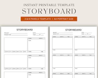 Printable Storyboard Template For Creative Storytellers Pdf Amp Png A4 Size Landscape Filmmakers