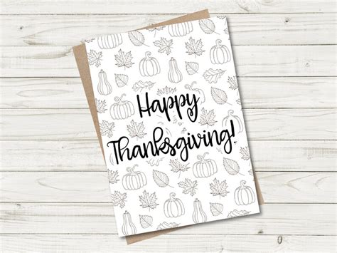 Printable Thanksgiving Card Instant Download Holiday Card Greeting