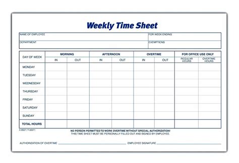 Printable Time Card Free