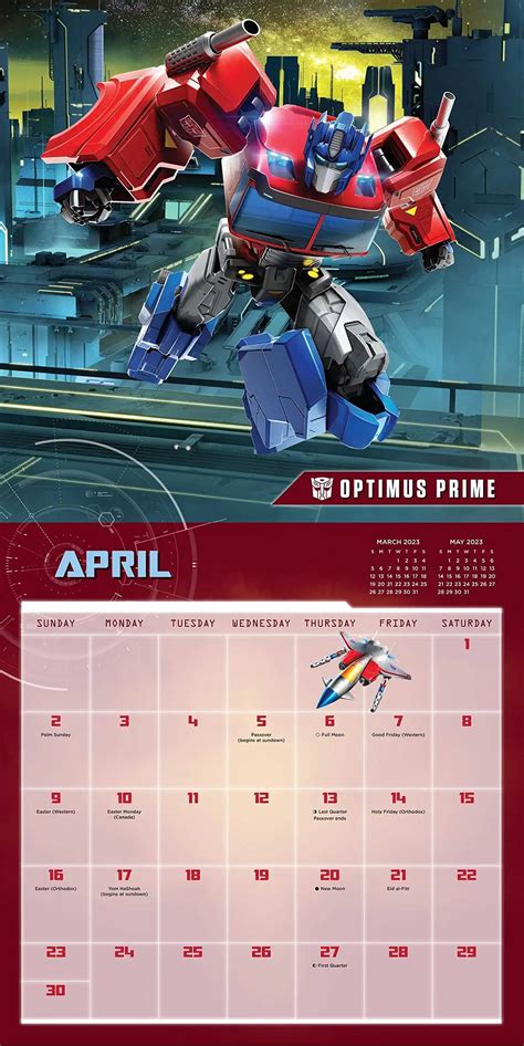 Free Printable Transformers Calendar for Kids