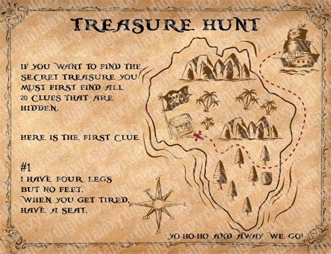 Printable Treasure Map With Clues