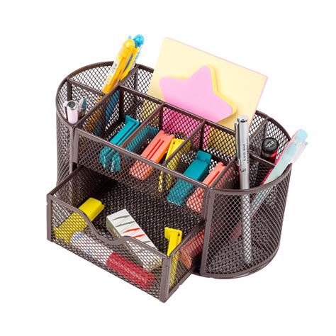 Pro Space Desktop Organizer Mesh Office Pencil Holder Desk Accessories Organizer 9 Compartments