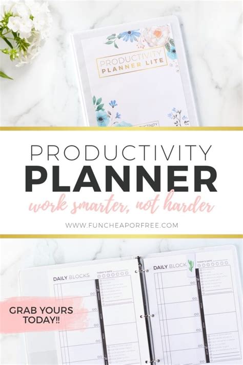 Productivity Planner Lite Printable Download Fun Cheap Or Free