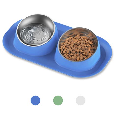 Ptlom Elevated Stainless Steel Pet Food Bowl With Stands Raised Dog