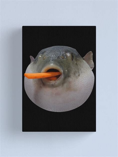 Puffer Fish Meme Canvas Print By Artsylab Redbubble