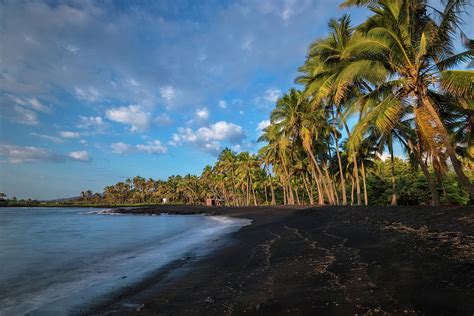 Punalu U Black Sand Beach In The Ka U District On The Big Island Of