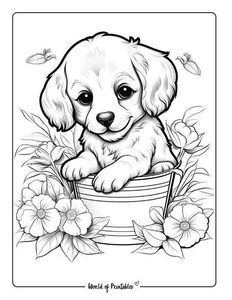 Puppy Coloring Pages Printable Pdf