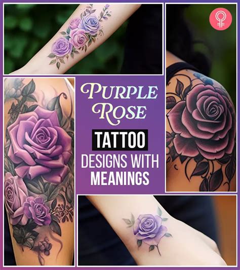 Purple Rose Tattoo Designs for Women