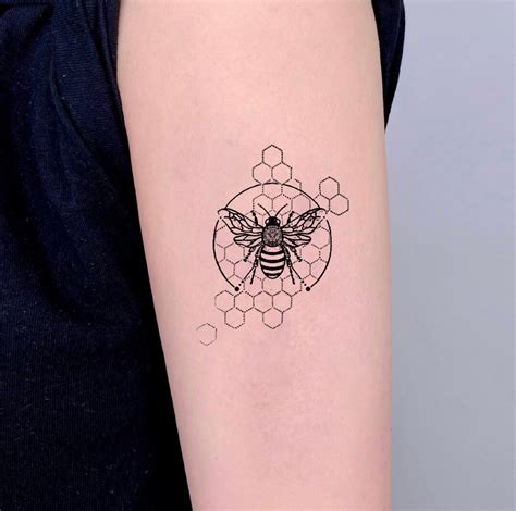 Queen Bee Temporary Tattoo Bee Fake Tattoo Black Tattoo Tiny Tattoo