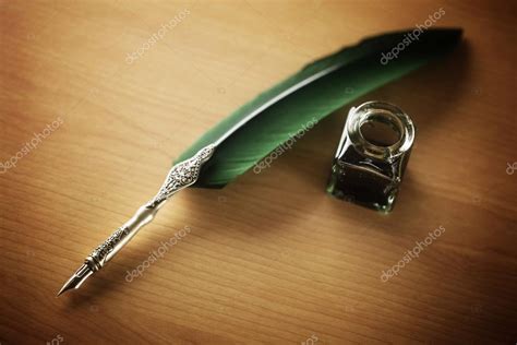 Quill Pen And Ink Well On Desk Stock Photo By Brianajackson 63473471