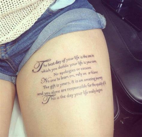 Quote Tattoos On Thigh