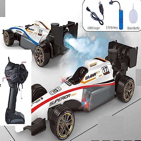 Radio Control Fast R C Speed Formula Car With Spray Light White Amazon In Toys Games