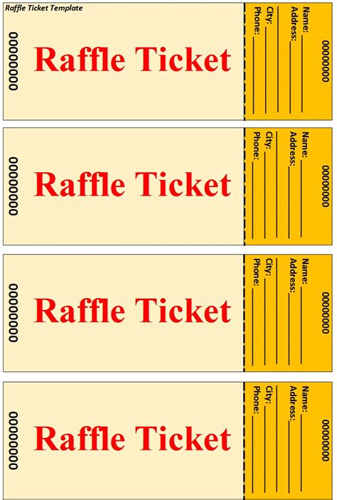 Raffle Ticket Template