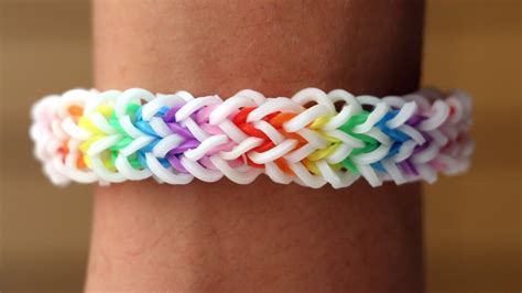 Rainbow Loom Bands Rainbow Dash Bracelet Tutorial No Loom No Hook