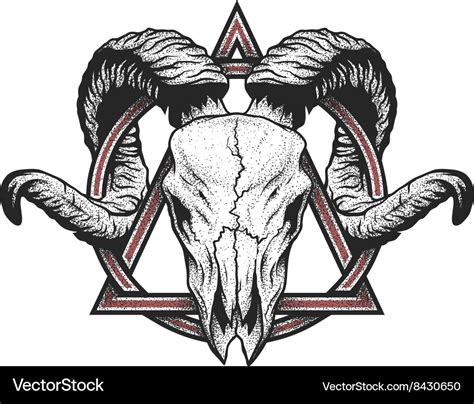 Ram Skull Geometric Symbol Dotwork Style Stock Vector Royalty Free 405389578