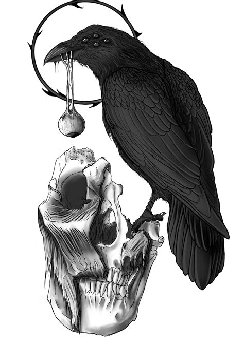 Raven and Skull: A Hauntingly Beautiful Symbolic Duo