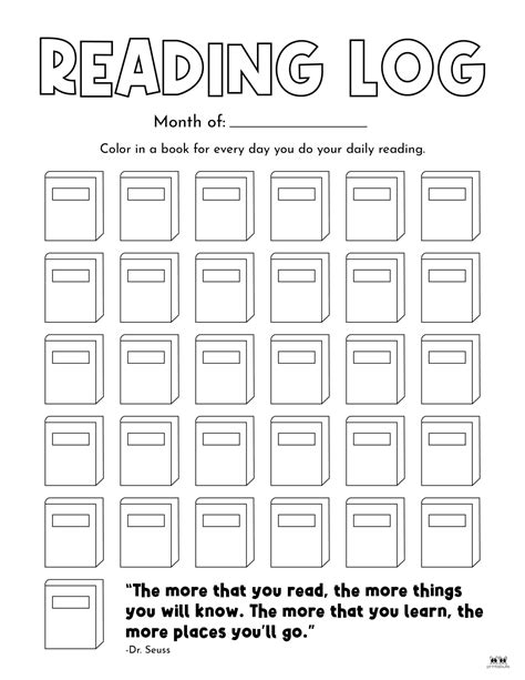 Reading Logs 21 Free Printables Printabulls