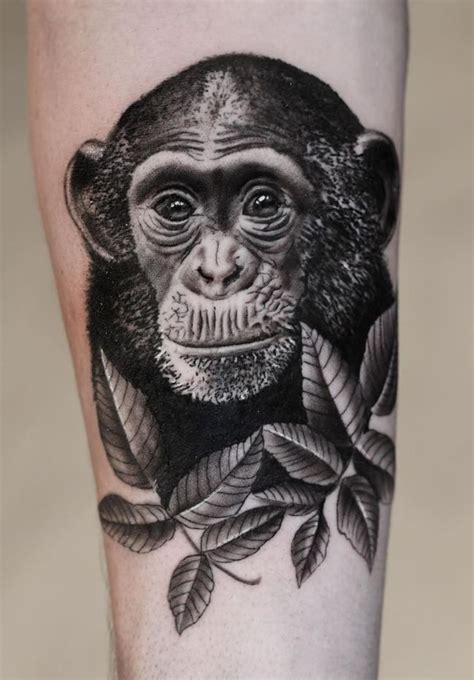 Realistic Black And Grey Chimp Tattoo My Way Of Doing The Three Wise