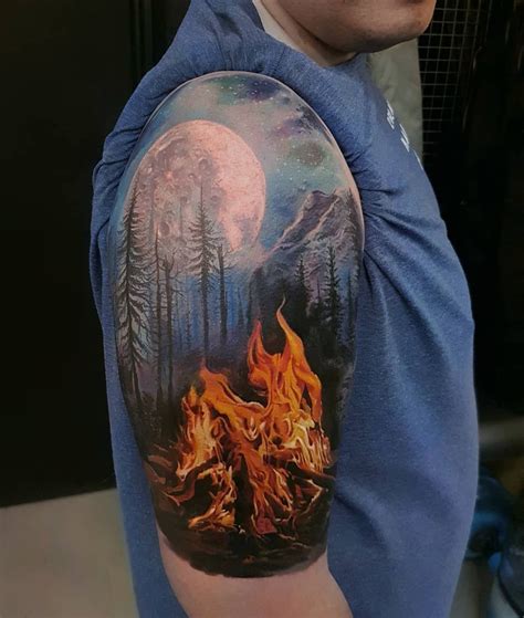 Realistic Fire Tattoo