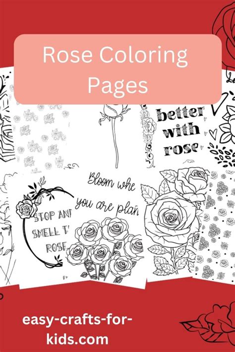 Realistic Rose Coloring Pages Easy Crafts For Kids