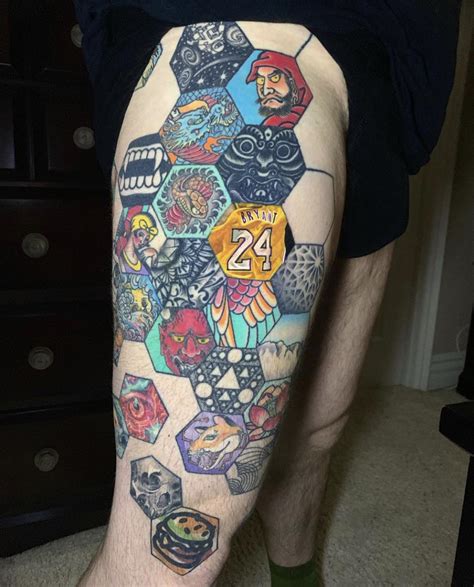 Really Cool Tattoo Idea Each Hexagon Features Work From A Different