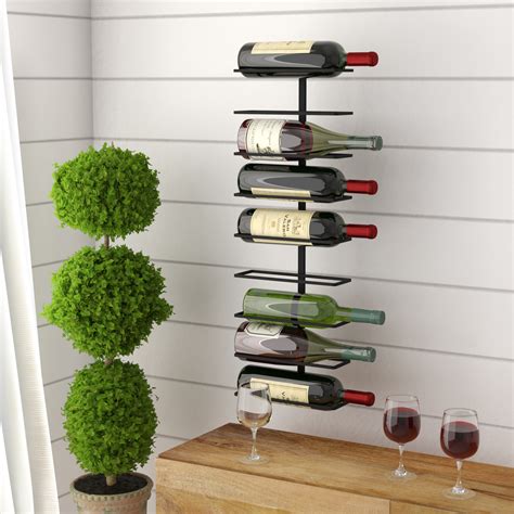 Rebrilliant Cass Wall Mounted Wine Bottle Rack In Black Reviews Wayfair