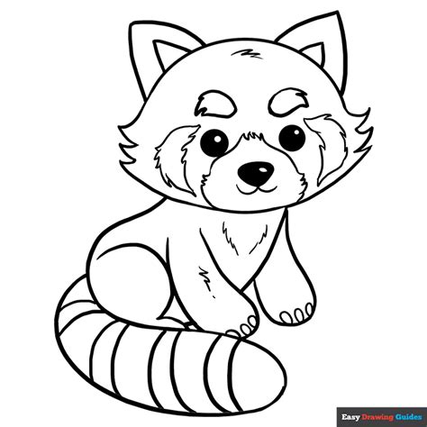 Red Panda Coloring Page Easy Drawing Guides