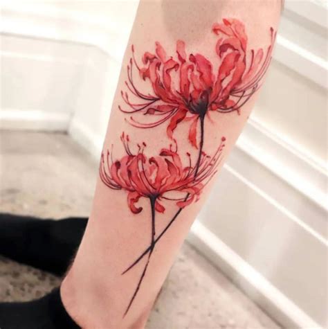 Red Spider Lily Tattoo Design Inspiration and Meaning