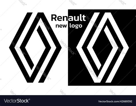 Renault New Logo Of European Car Giant Isolated Vector Image