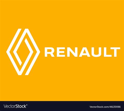 Renault Symbol Brand French Car Logo White Design Vector Image