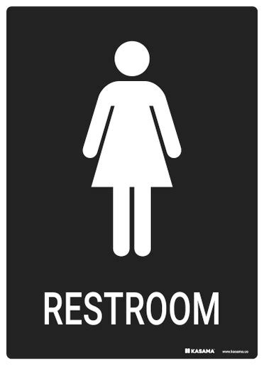 Restroom Sign Female Black Kasama Us