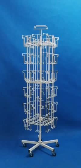 Retail Shop Floor Standing Custom Metal Wire Form Spinning Pocket