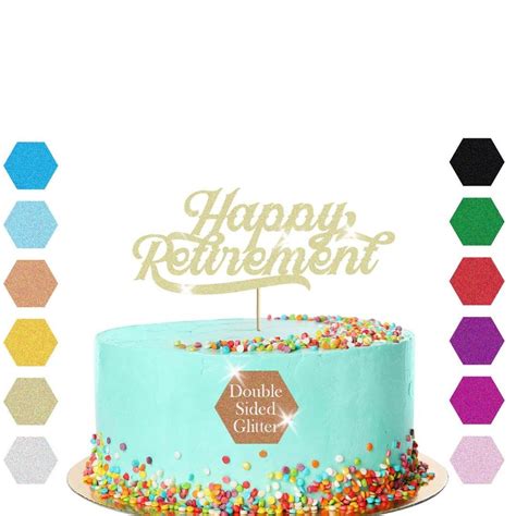 Retirement Cake Topper Retirement Glitter Cake Topper Etsy