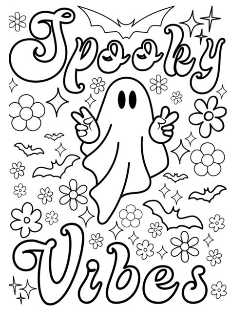 Retro Halloween Coloring Pages 14 Groovy Spooky Coloring Sheets For All