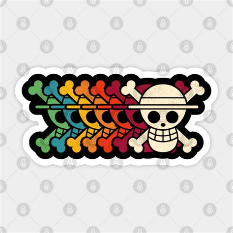 Retro Mugiwara Jolly Roger One Piece Sticker Teepublic