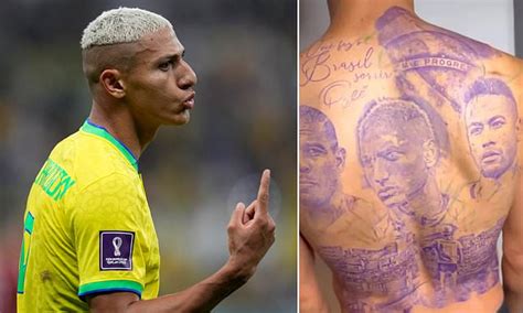 Richarlison Gets Tattoo Of Brazil Greats Ronaldo Neymar And Himself Along With Pele Message As