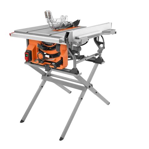 Ridgid R4518 15 Amp 10 In Portable Jobsite Table Saw With Folding