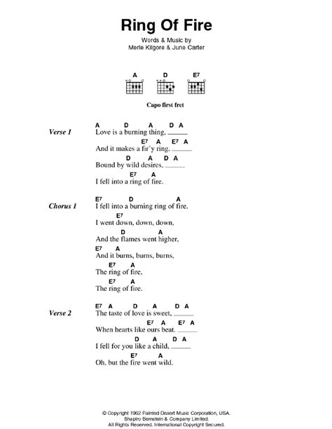 Ring of Fire Chords and Lyrics Made Easy