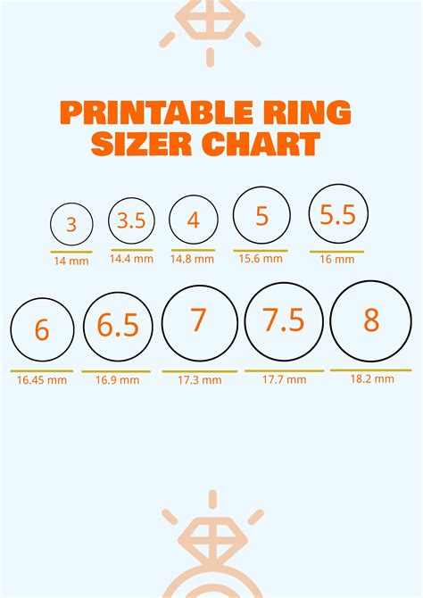 Ring Size Chart Printable Pdf