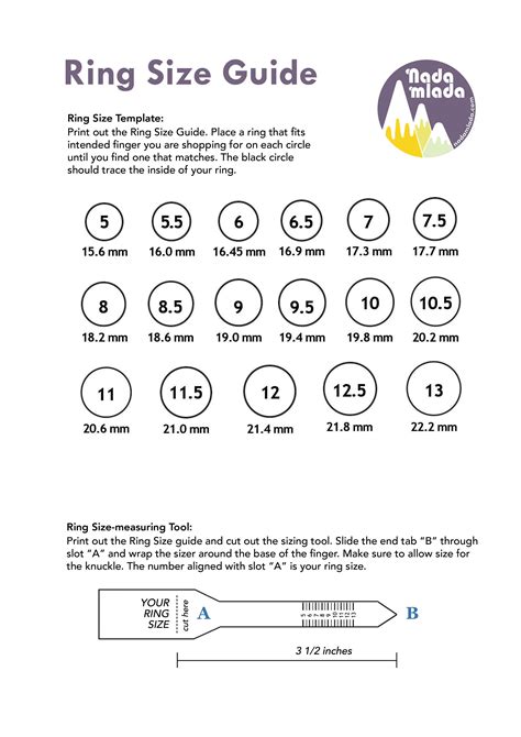 Ring Size Guide Printable Chart How To Measure Your Ring