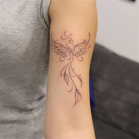 Rising Phoenix Tattoo Minimalist