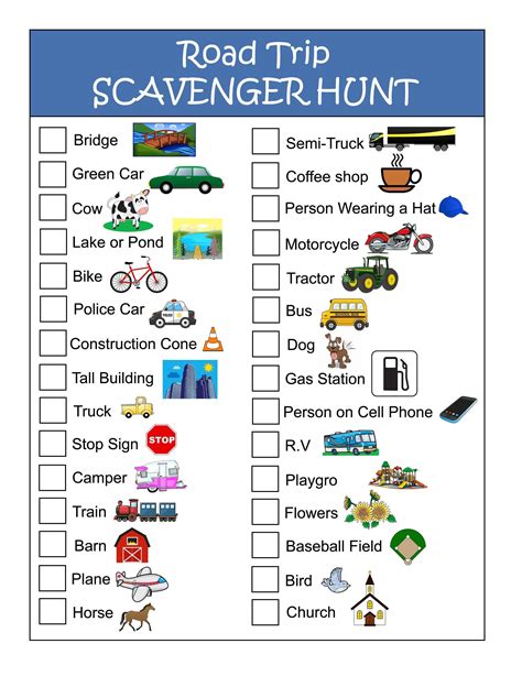 Road Trip Free Printables