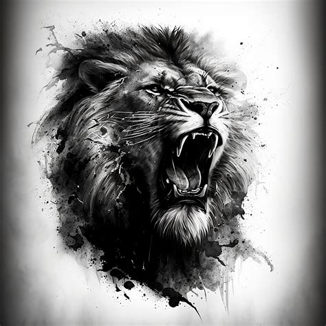 Roaring Lion Tattoo Sketch