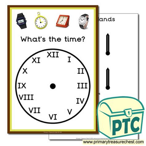 Roman Numeral Clock Primary Treasure Chest