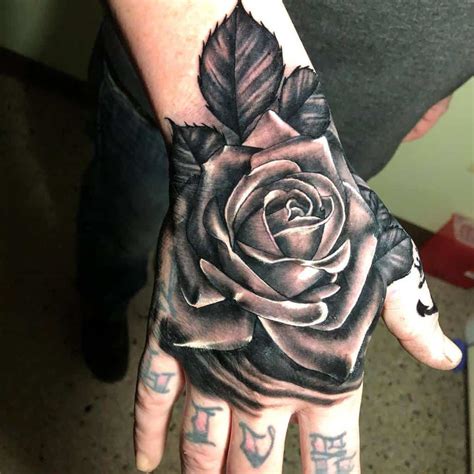 Rose Hand Tattoo Designs