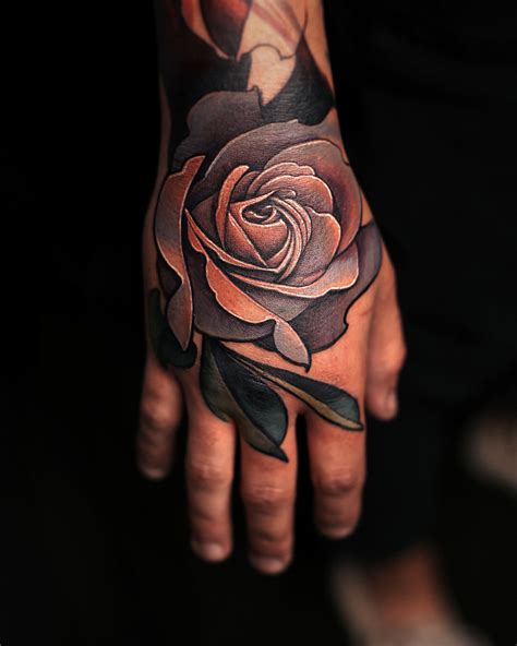 Rose Hand Tattoos For Men