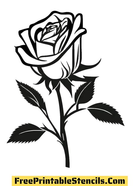 Rose Stencil Outline